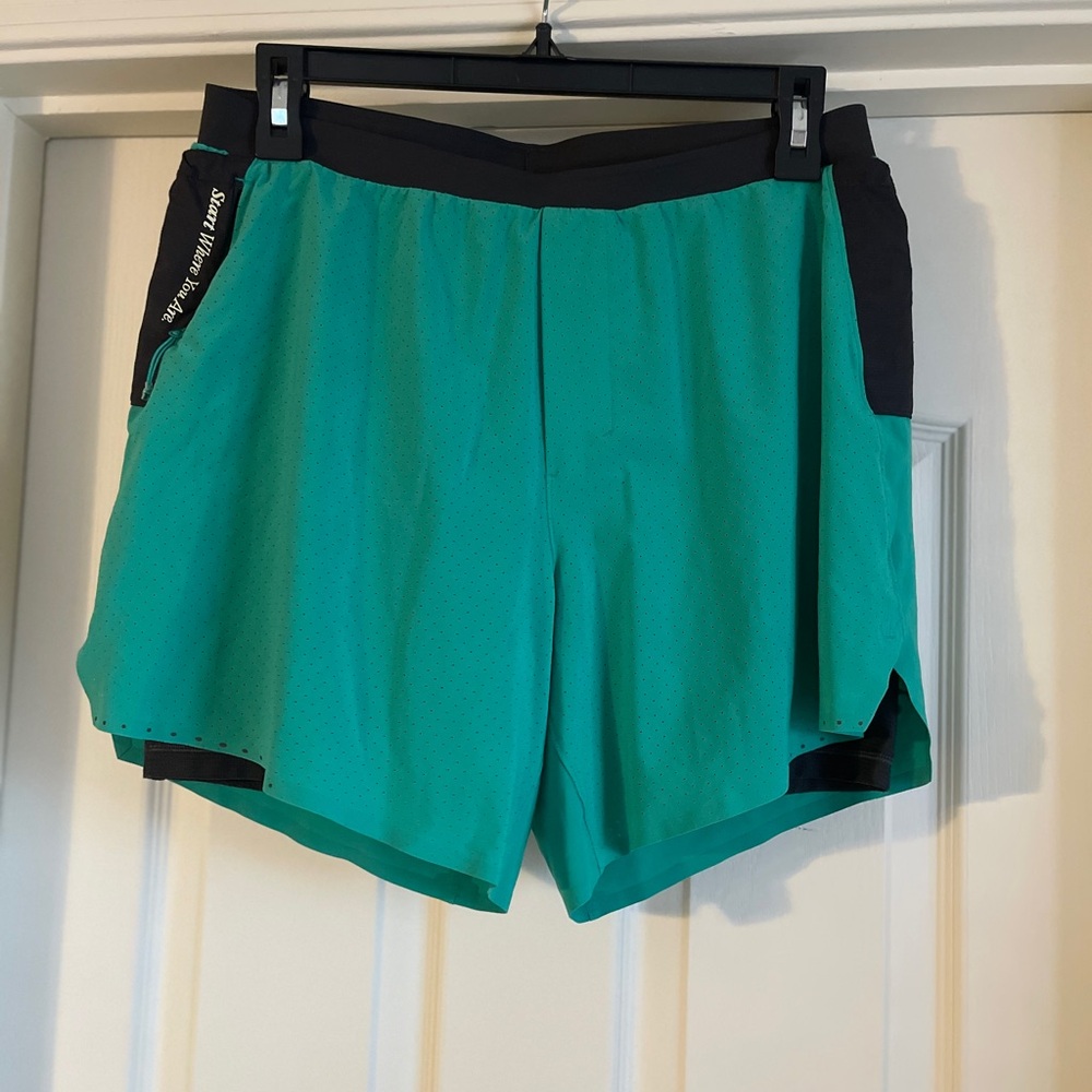 Lululemon Athletica Teal and Black Shorts